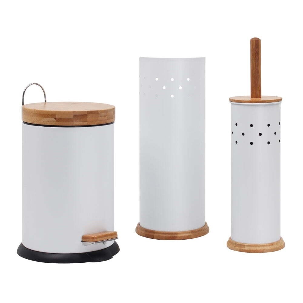 Eco Basics 3 In 1 Bathroom Set, Color: White