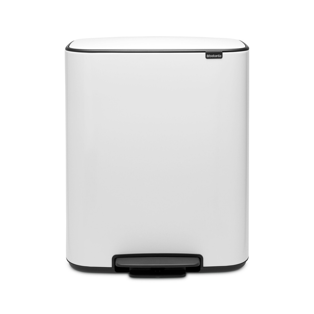 Bo Pedal Bin 2 X 30L - White, Color: White