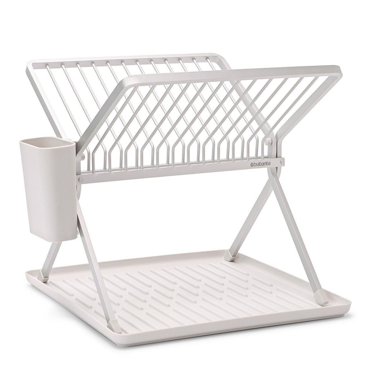 Foldable Dish Drying Rack, Color: Light Grey