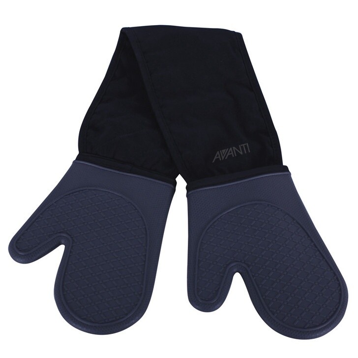 Silicone Double Oven Mitts - 2 Colors, Color: Charcoal