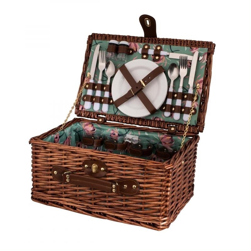 4 Person Picnic Basket 42 x 28 x 20 - Posey Pattern