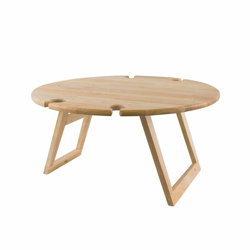 Folding Picnic Table Rubberwood Large Round