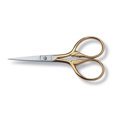 Stork Embroidery Scissors,9cm, Gold-Plated