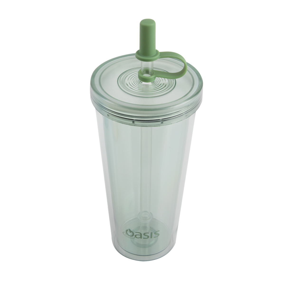 Double Wall Smoothie Tumbler With Straw 520ml - Green Apple, Colour: Green Apple