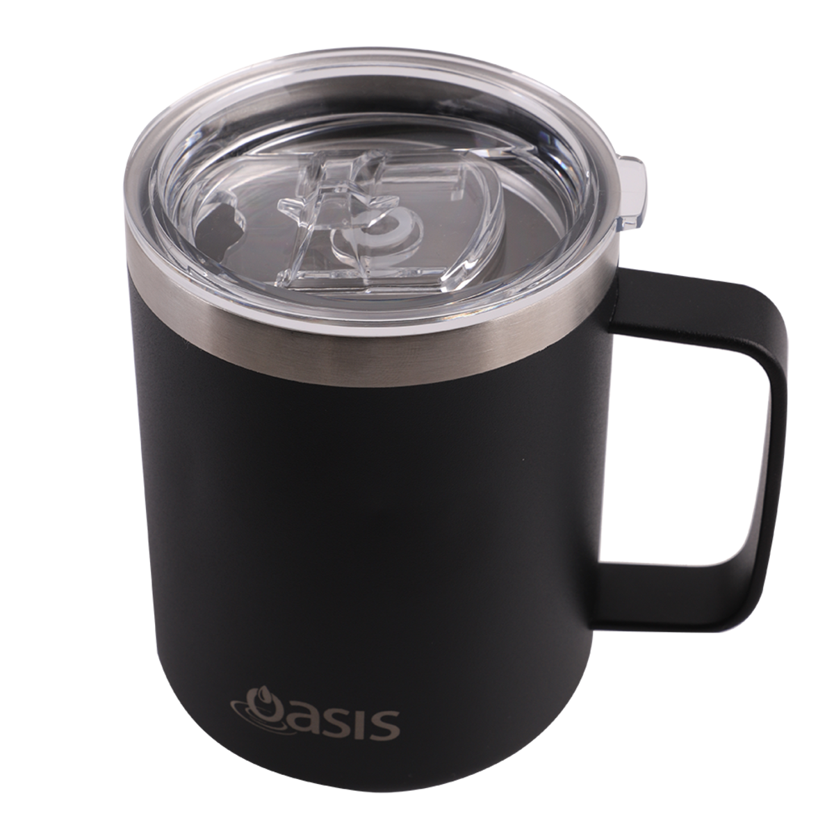 Stainless Steel Double Wall Insulated Explorer Mug 400Ml - Black, Colour: Black
