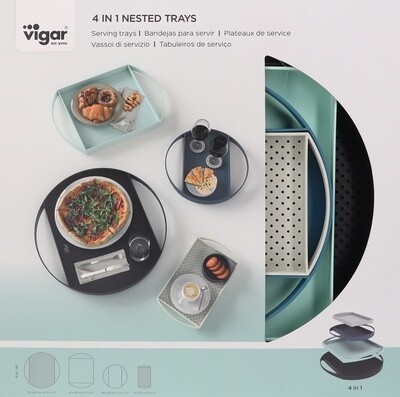 Vigar 4 in 1 Nested Serving Trays - Glacial