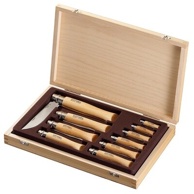 Traditional Classic Gift Wooden Box Set Of 10 S/S Knives (#02 To #12) Beechwood
