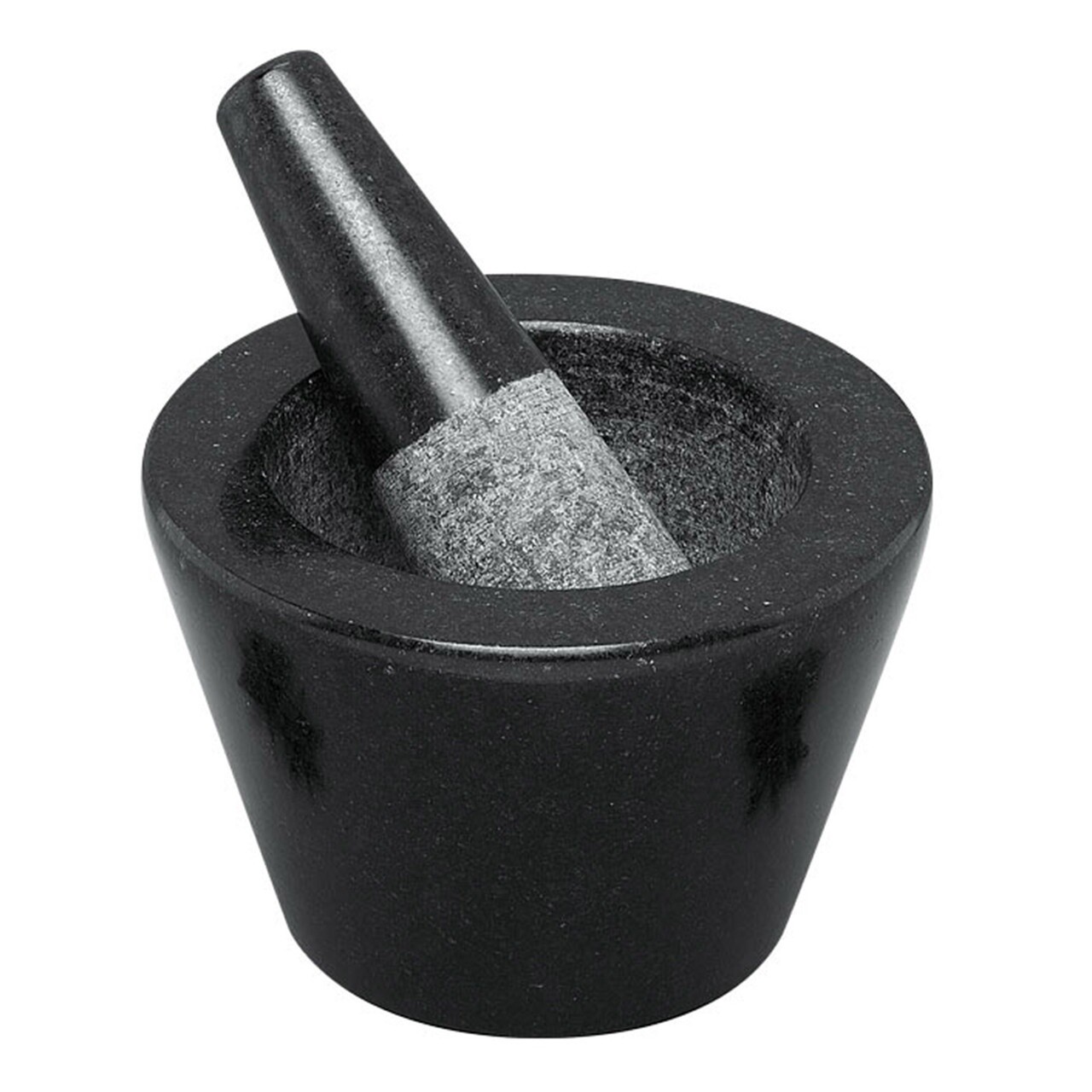 Mini Conical Black Mortar/Pestle 13cm - Black