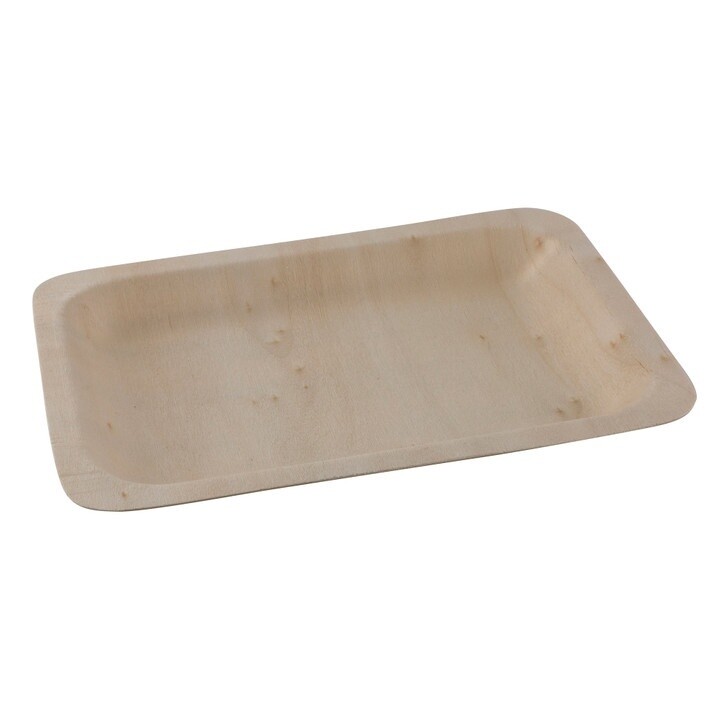 Rectangular Poplar Plate 19.5 X 14cm - Set Of 10