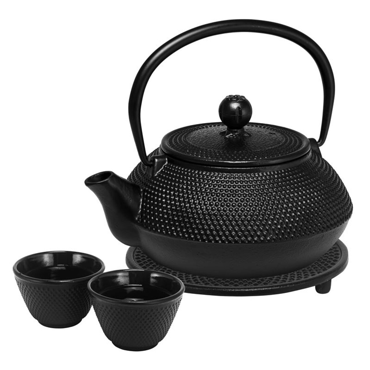Hobnail Teapot Set - Black