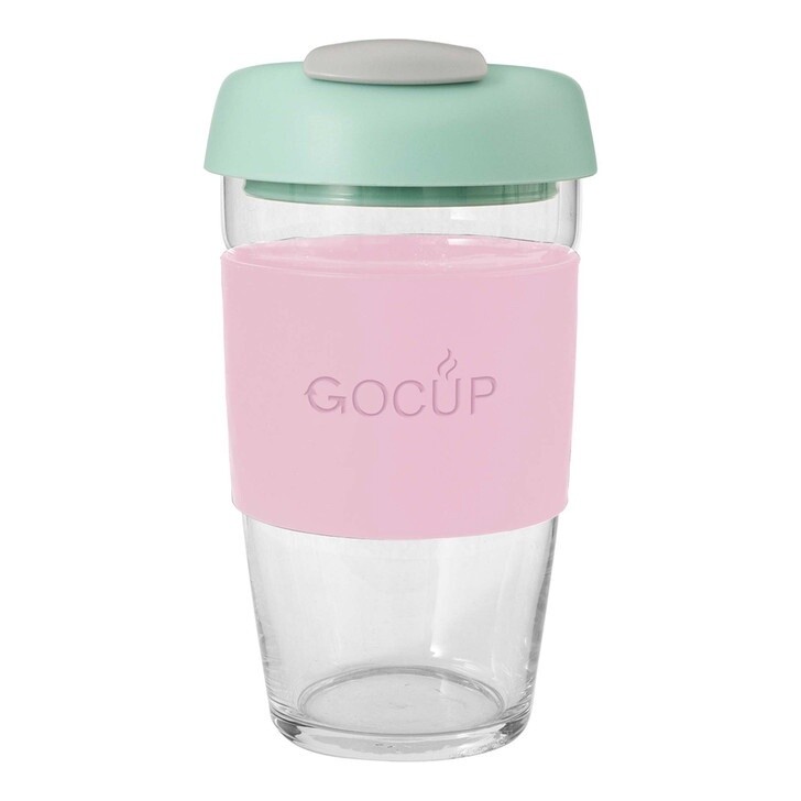Glass Gocup 473Ml Pink/Mint/Grey