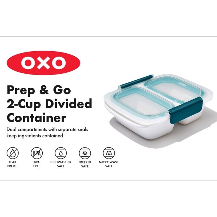 Prep &amp; Go 2-Cup Divided Container