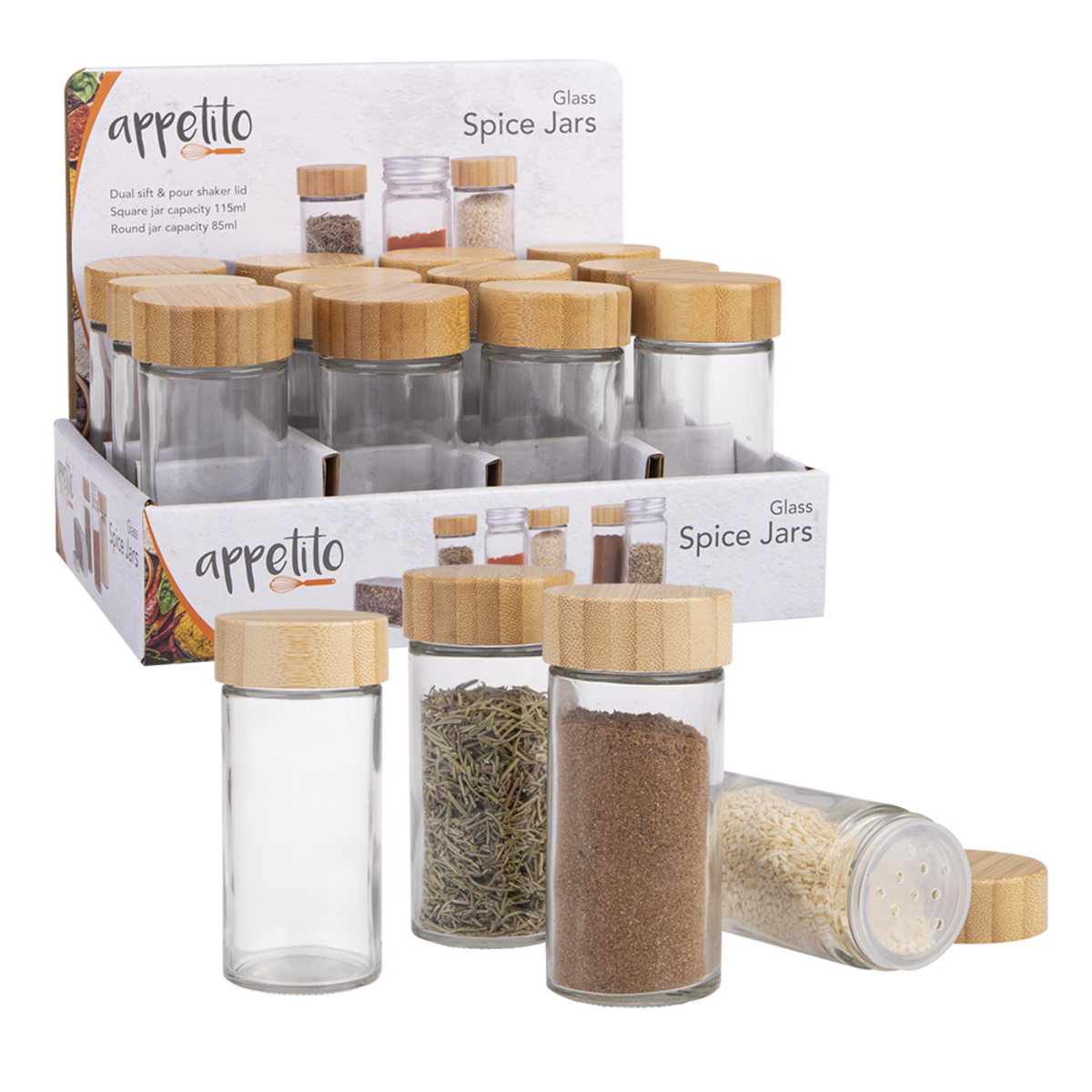Round Spice Jar with Bamboo Lid 85ml