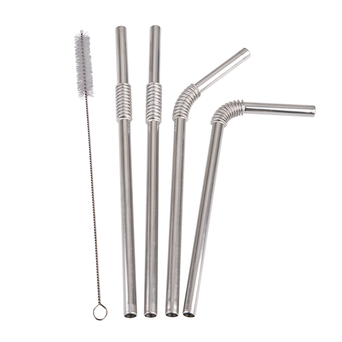 Straw Stainless Steel Flexible Straws Set 4 with Brush