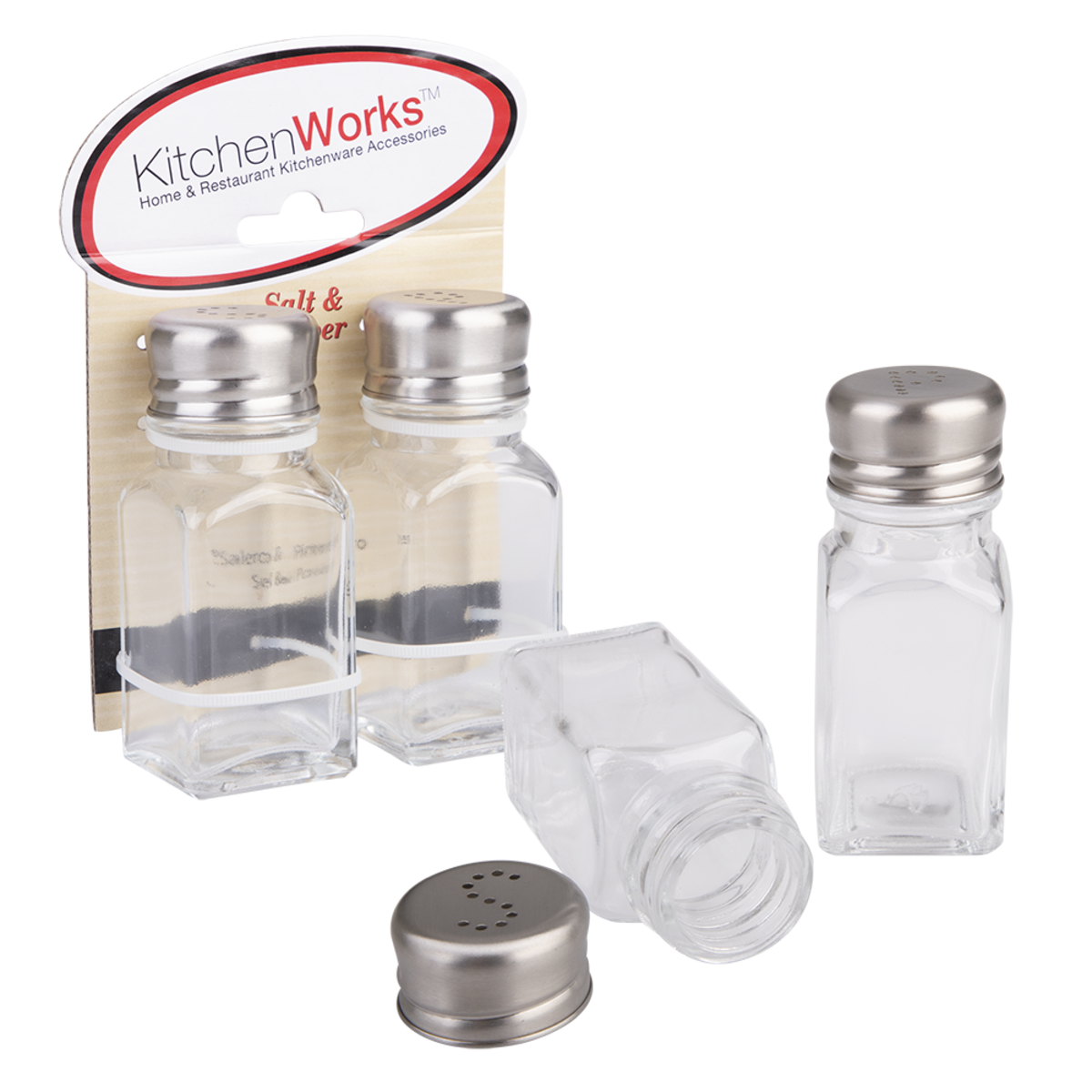 Square Glass Cafe Salt &amp; Pepper Shakers