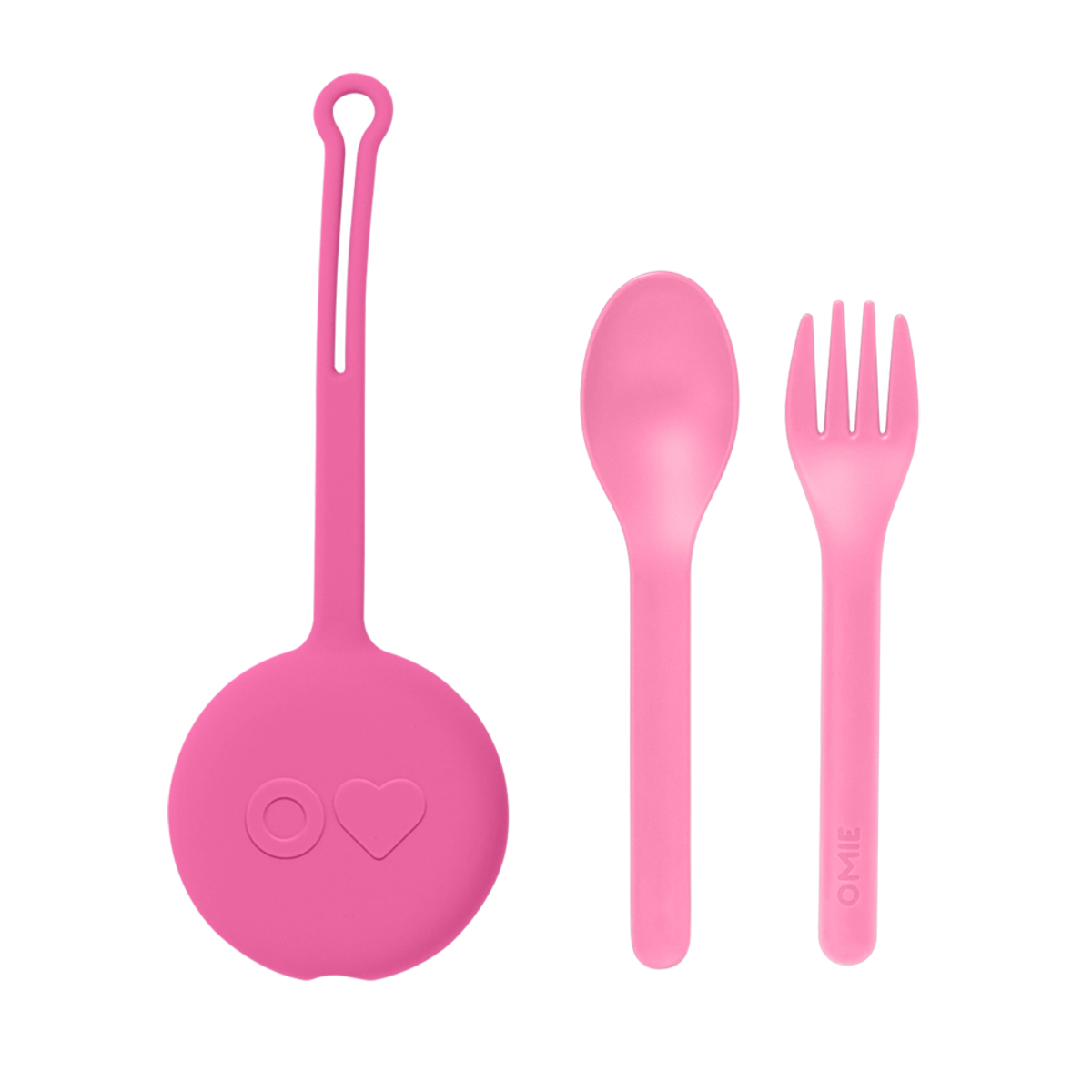 Omiepod 3 Piece Cutlery Set - 5 Colors, Colour: Bubble Pink