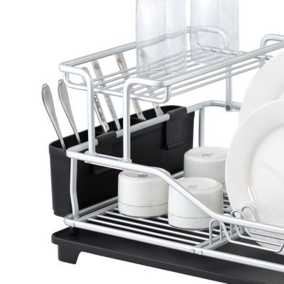 Pinnacle Aluminium 2-Tier Dish Rack With Draining Board