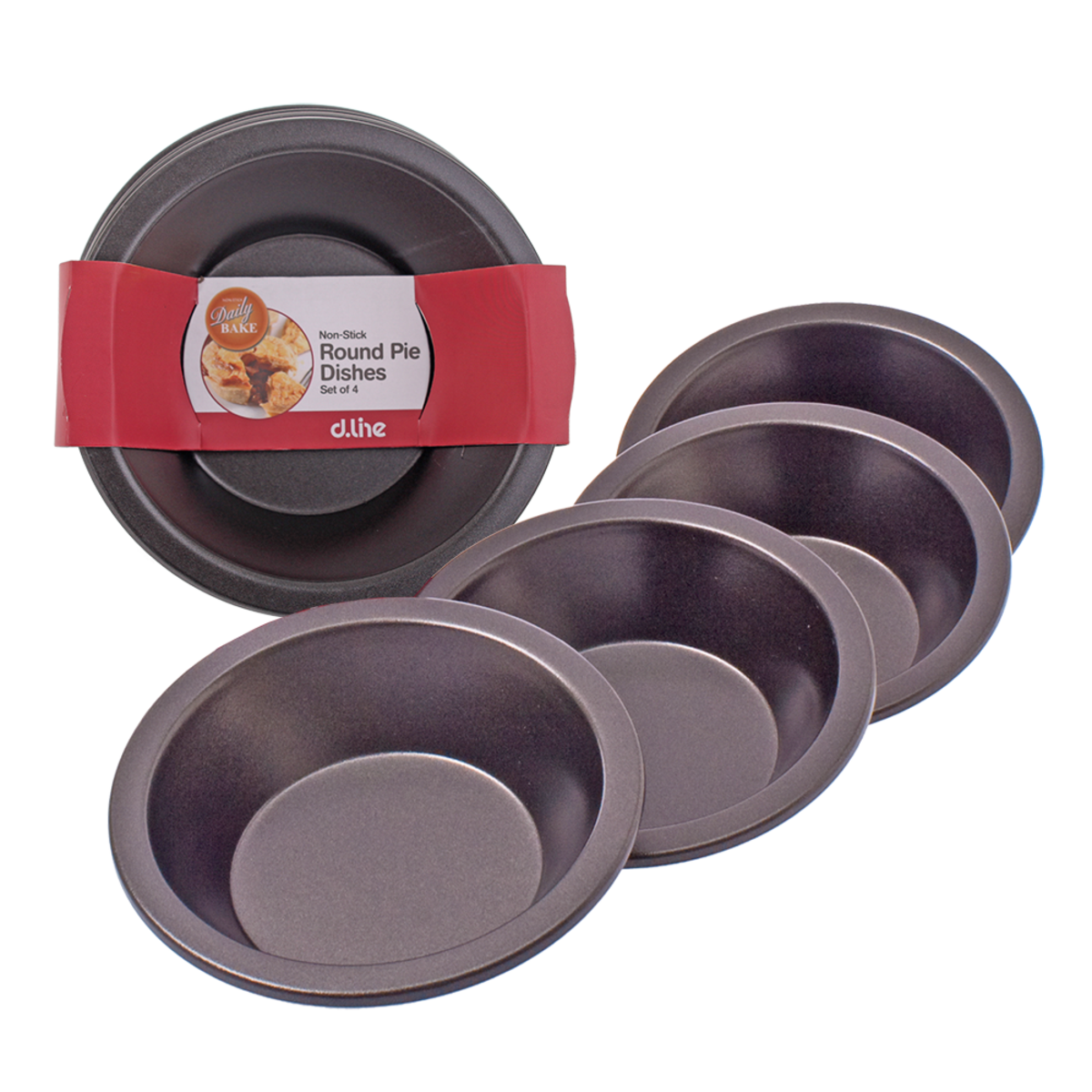 Non-Stick Round Pie Dish 12cm Dia. Set 4cm