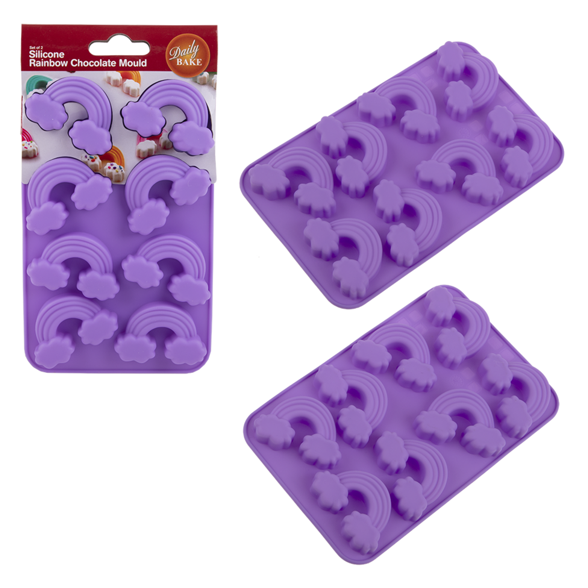 Rainbow 8 Cup Chocolate Mould Set 2, Colour: Purple