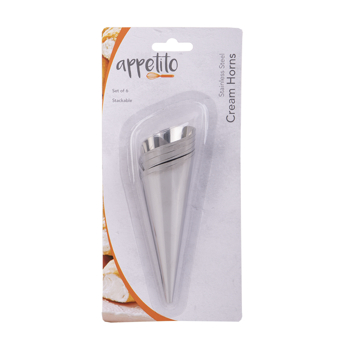 Stainless Steel Cream Horns Set 6