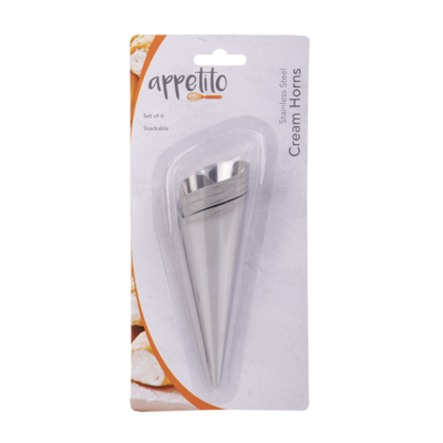 Stainless Steel Cream Horns Set 6