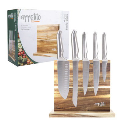 Magnetic Knife Stand Double Sided - Acacia Wood