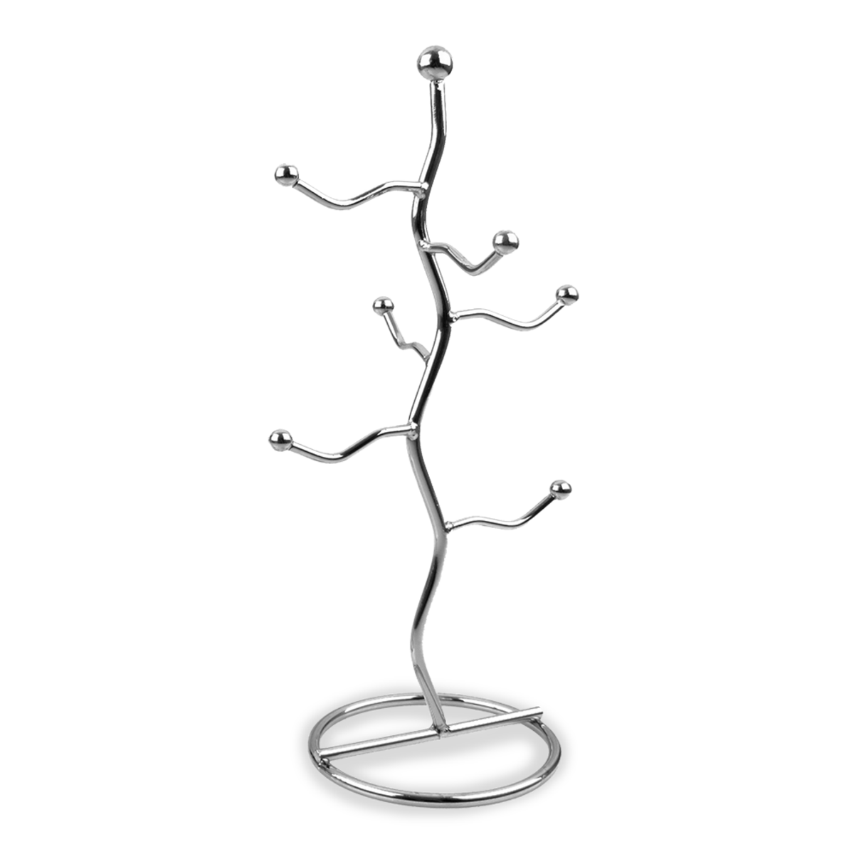 Wiggly Mug Tree 40cm - Chrome, Colour: Chrome
