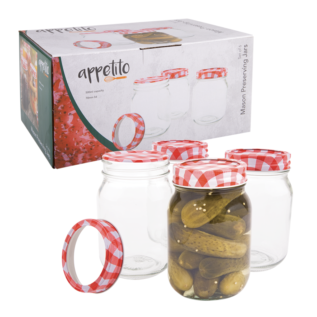Mason Preserving Jars 500Ml Set of 6