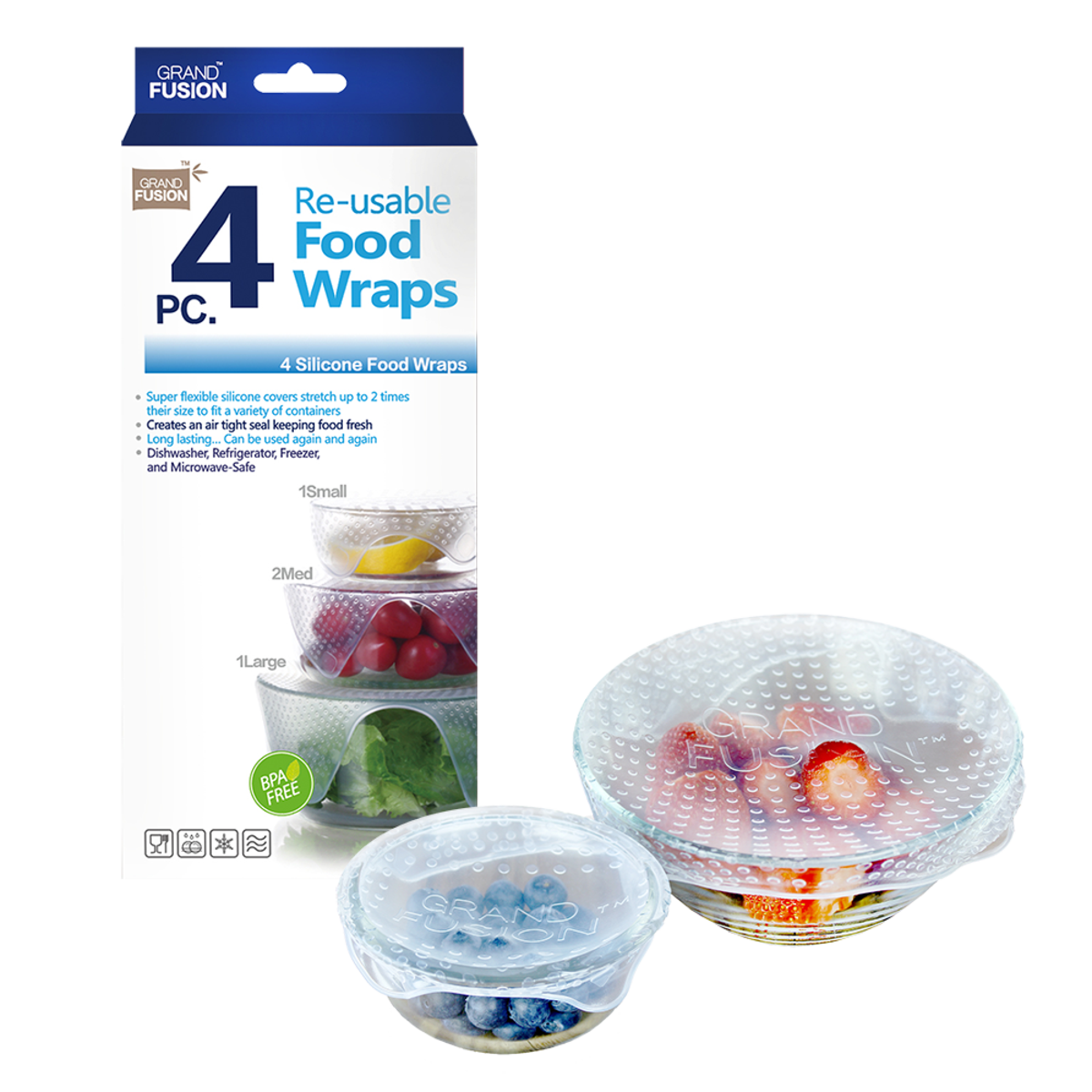 Silicone Food Wraps Pack of 4