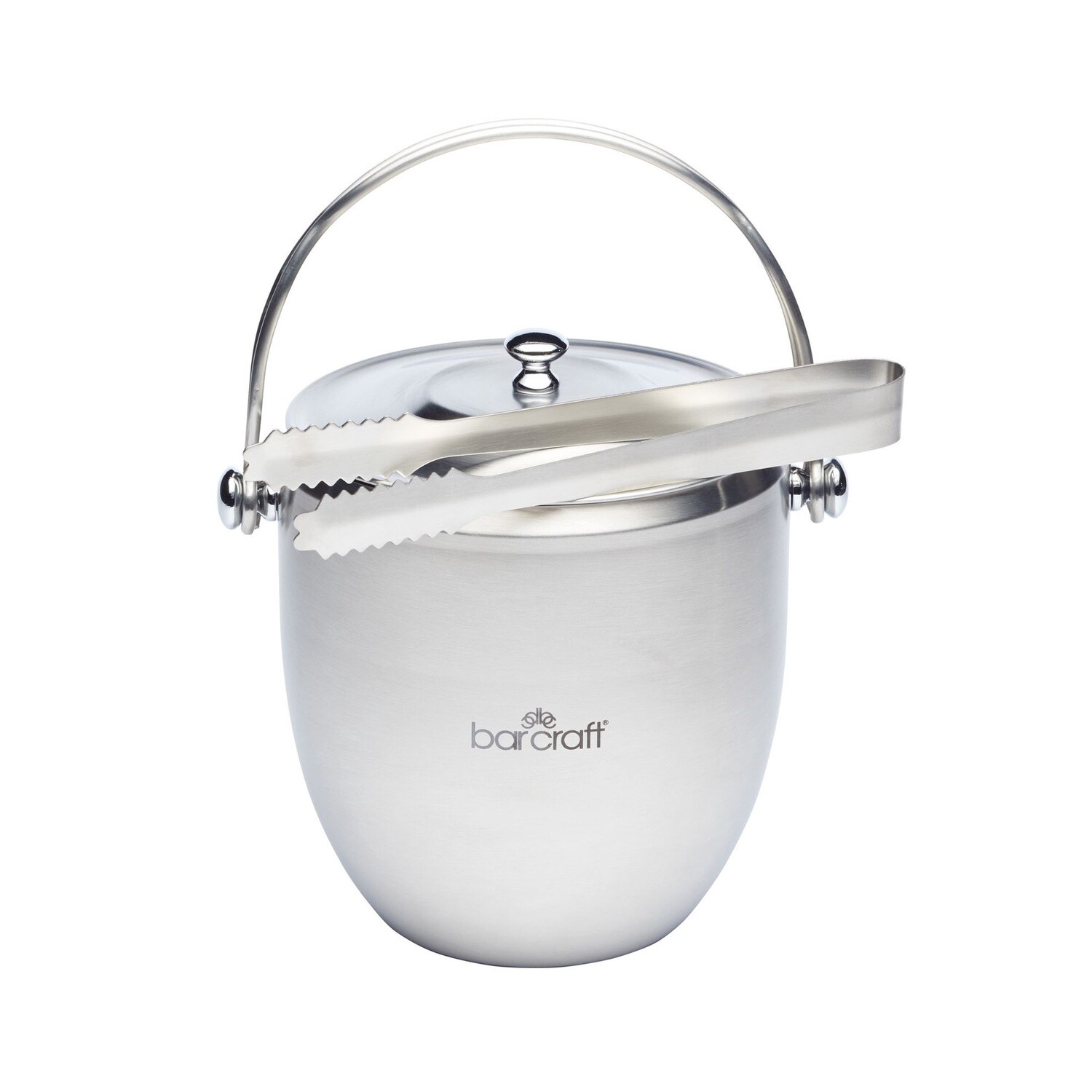 Ice Bucket with Lid &amp; Tongs Stainless Steel