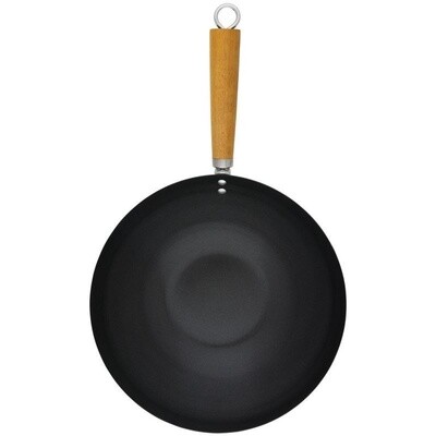 Non-Stick Stir Fry Wok W/Acacia Handle - 30cm