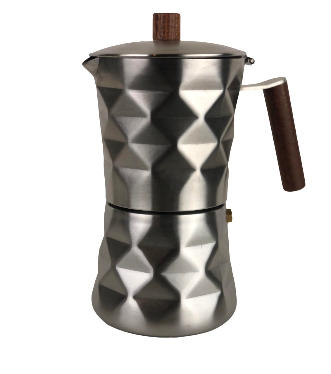 Diamond Moka Pot, Matte Silver