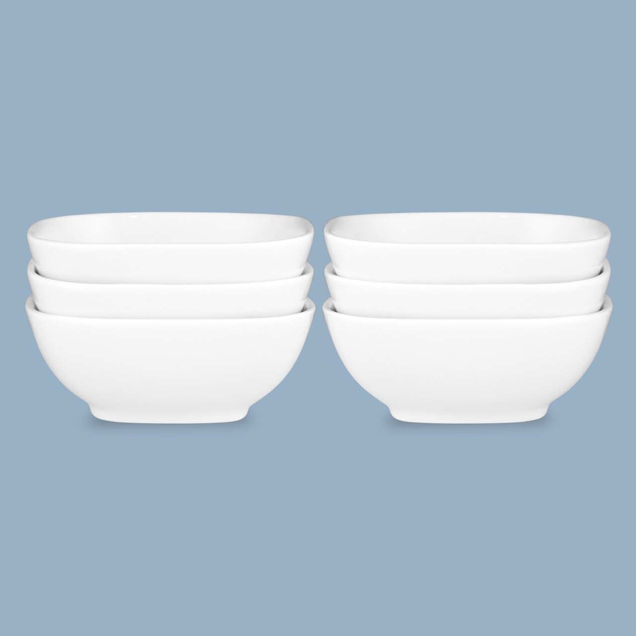 Square Bowl Set/6 10Cm - New Bone