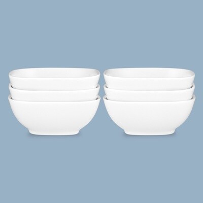 Square Bowl Set/6 10Cm - New Bone
