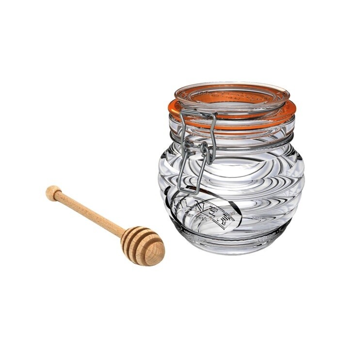 Honey Pot &amp; Drizzler Spoon 400Ml