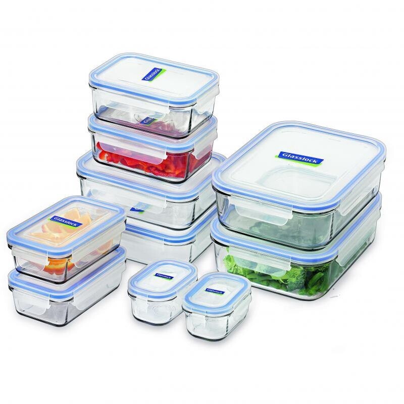 10 Piece Tempered Glass Food Container Set