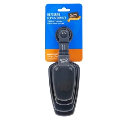 4 Pieces Plastic Measuring Cup &amp; Spoon Set