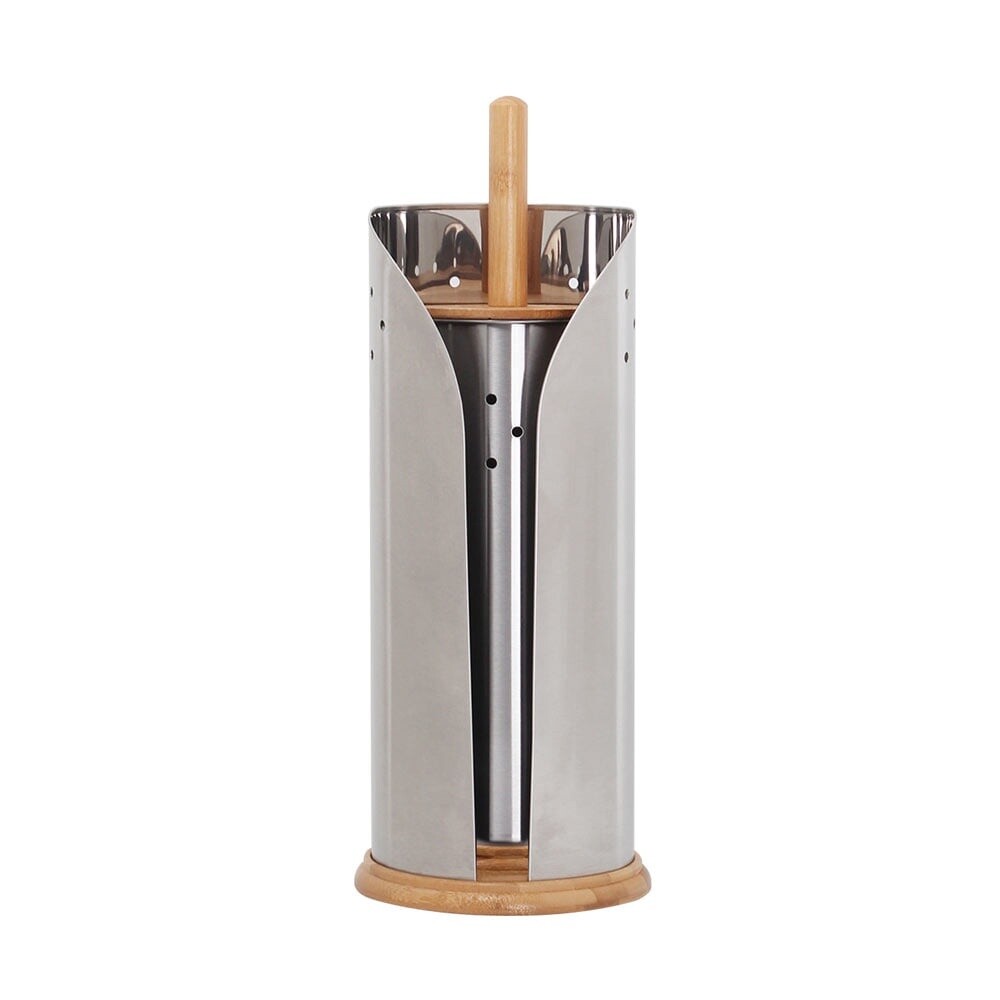 Eco Basics Toilet Set &amp; Roll Holder - Stainless Steel