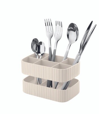 Drain &amp; Safe White Cutlery Drainer