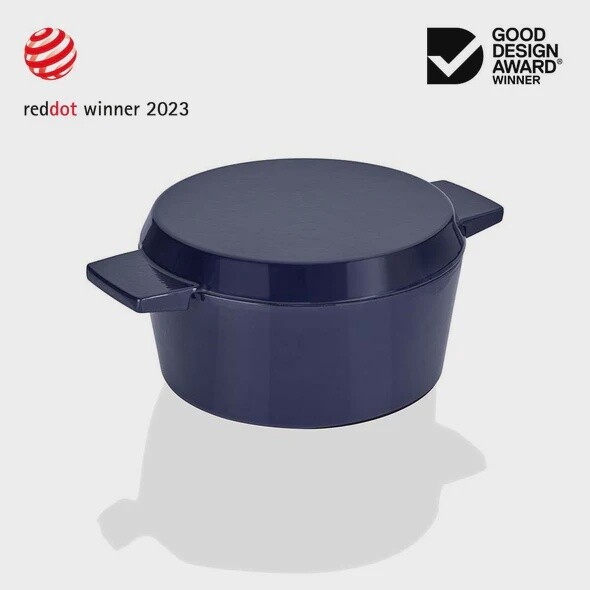 Cast Iron French Oven Mid Blue 28cm