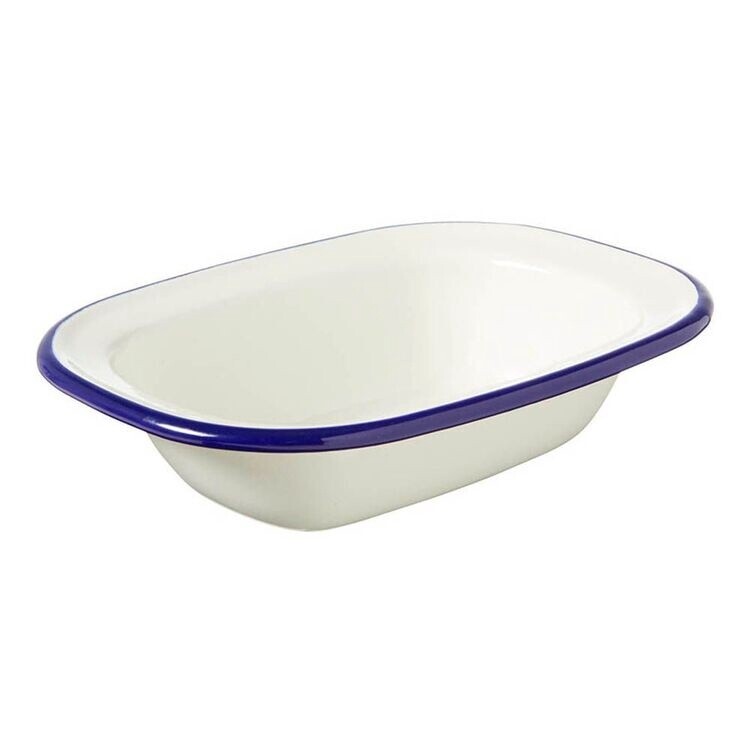 Enamel Oblong Pie Dish 200Ml Blue