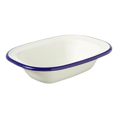 Enamel Oblong Pie Dish 200ml Blue