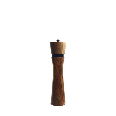 Acacia and Black Steel Salt And Pepper Grinder - 25cm