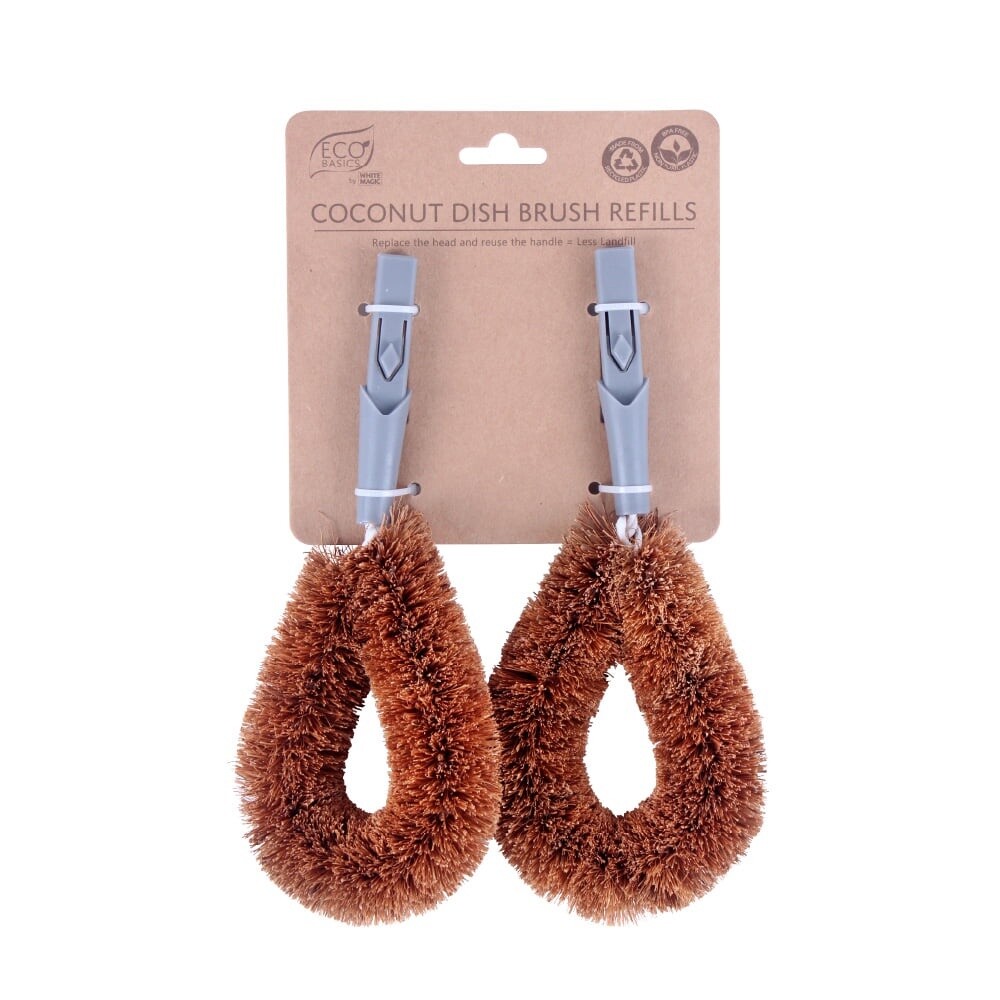 Eco Basics Coconut Dish Brush Refills 2 Pack