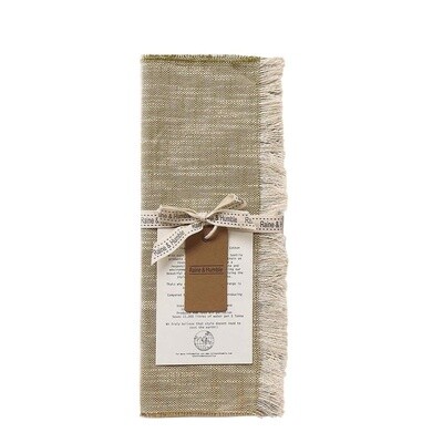 Slub Chambray Tablerunner Khaki Green