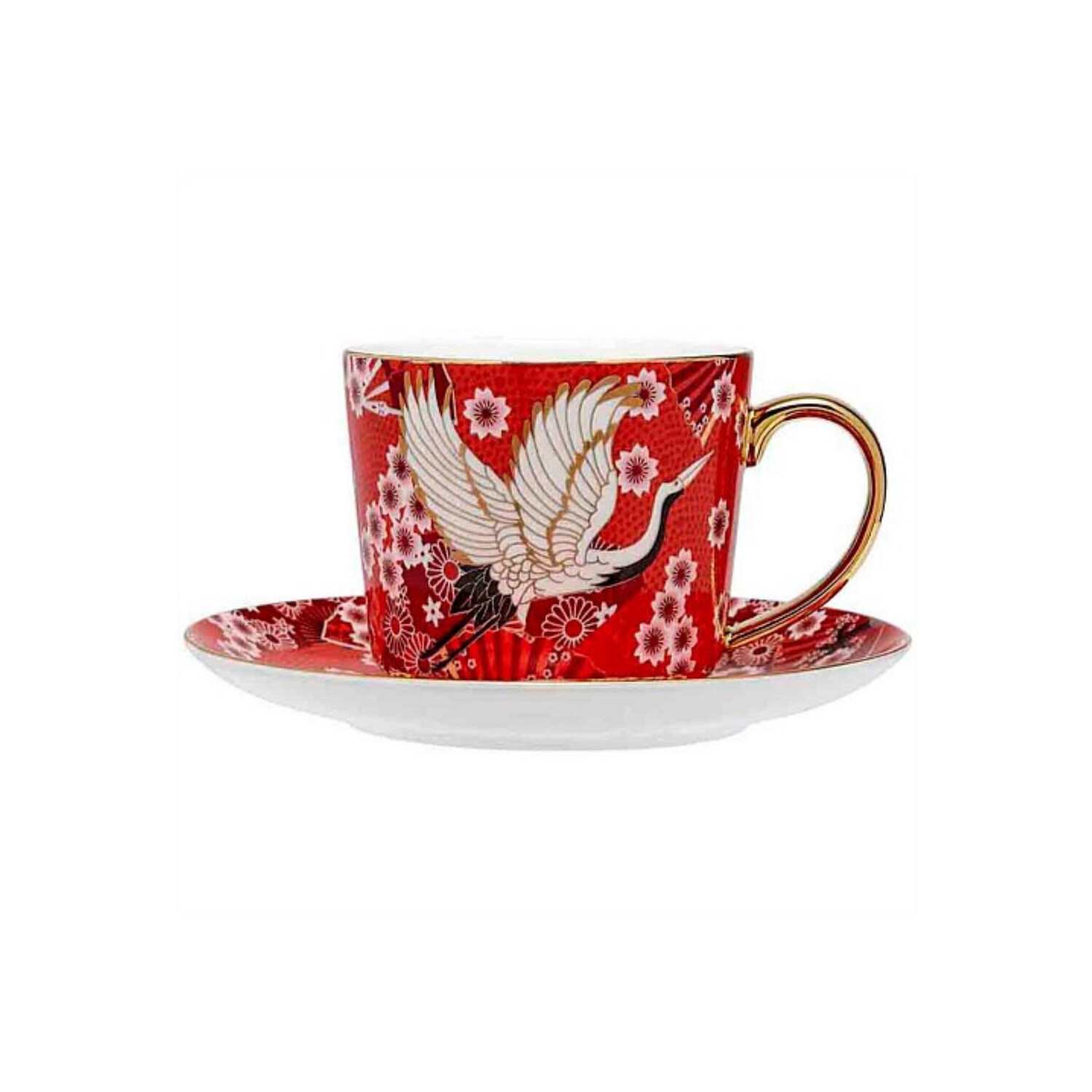 Osaka Red Cranes Cup &amp; Saucer
