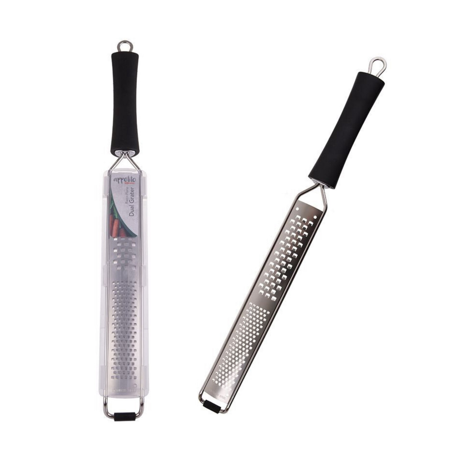 Stainless Steel &quot;Razor-Plane&quot; Narrow Grater - Dual Fine/Coarse