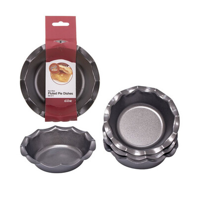 Non-Stick Fluted Pie Dish 12.5Cm Dia. Set 4 Non-Stick Fluted Pie Dish 12.5Cm Dia. Set 4