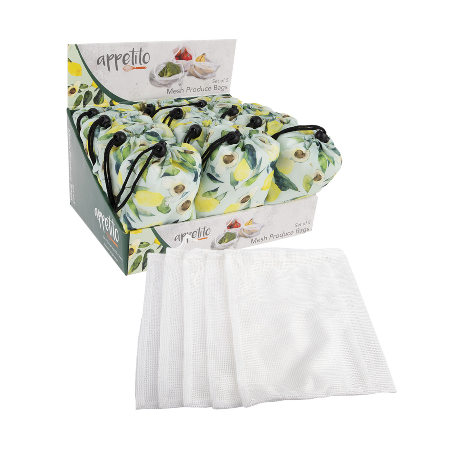 Mesh Produce Bag Set 5 With Pouch