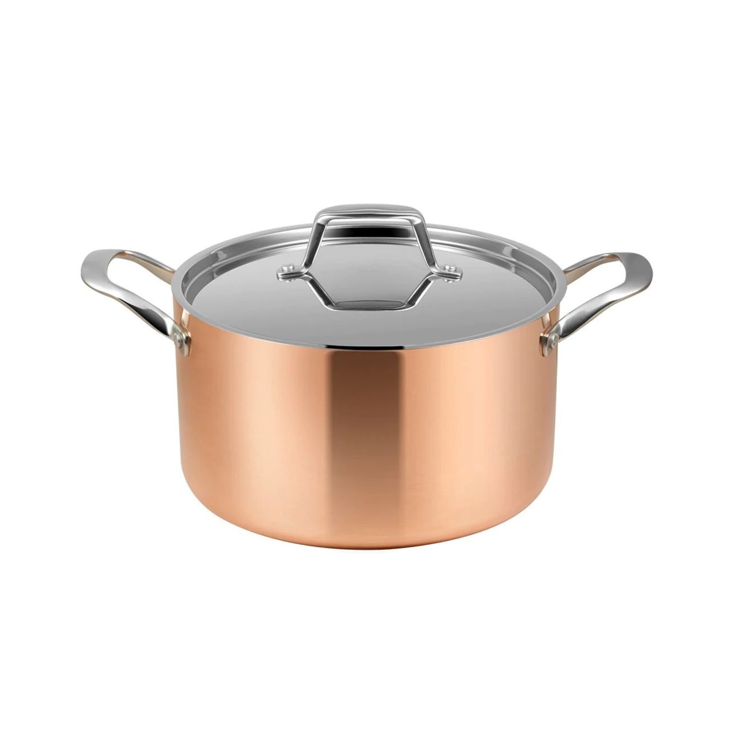 Lassani Tri-Ply Copper 24 cm Casserole With Lid And Induction Bottom